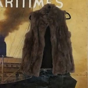 Ave and Kris Dyed Rex Rabbit Fur Vest